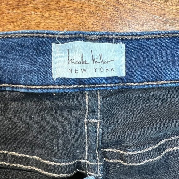 Nicole Miller Soho High Rise Skinny Jeans Womens 14 Dark Blue Stretch Denim - Picture 12 of 14